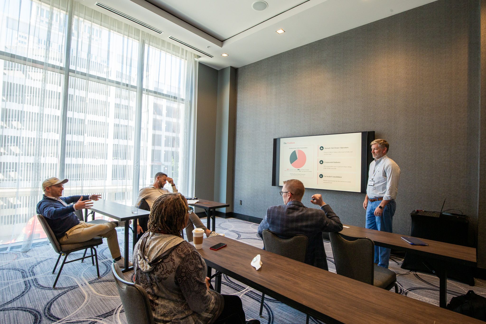 Summit attendees networking